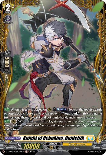 (FR29) Cardfight Vanguard Knights 0f Rebirth Single: Knight of Rebuking, Duidelijk [D-Format] (V.2 - Frame Rare)  Frame Rare