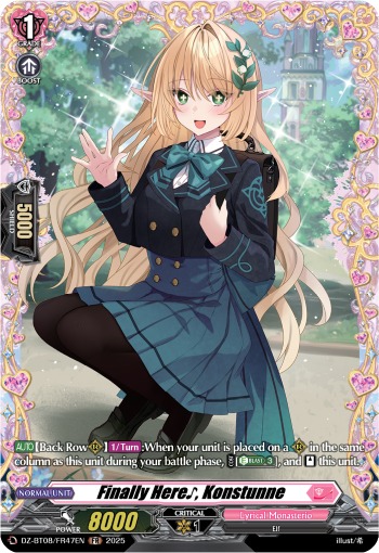 (FR47) Cardfight Vanguard Knights 0f Rebirth Single: Finally Here, Konstunne [D-Format] (V.2 - Frame Rare)  Frame Rare