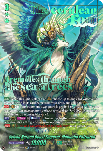 (SEC06) Cardfight Vanguard Knights 0f Rebirth Single: Sylvan Horned Beast Emperor, Magnolia Patriach [D-Format] (V.3 - Secret Rare)  Secret Rare