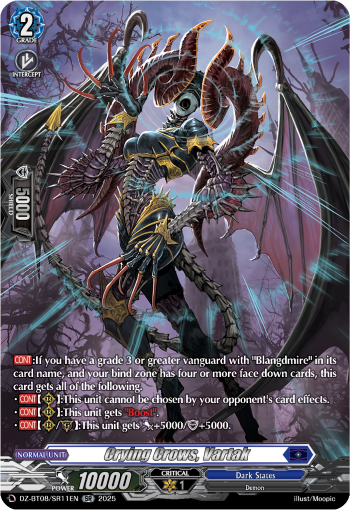 (SR11) Cardfight Vanguard Knights 0f Rebirth Single: Crying Crows ,Vartak [D-Format] (V.3 - Silver Rare)  Silver Rare