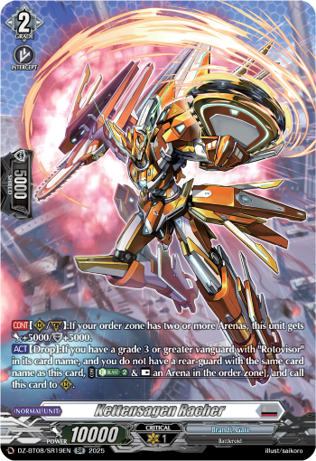 (SR19) Cardfight Vanguard Knights 0f Rebirth Single: Kettensagen Racher [D-Format] (V.3 - Silver Rare)  Silver Rare