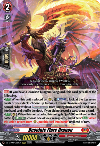 (002) Cardfight Vanguard Super Brave Detonation Single: Desolate Flare Dragon [D-Format] (V.1 - Triple Rare)  Triple Rare