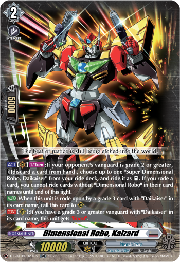 (027) Cardfight Vanguard Super Brave Detonation Single: Dimensional Robo, Kaizard [D-Format] (V.1 - Double Rare)  Double Rare