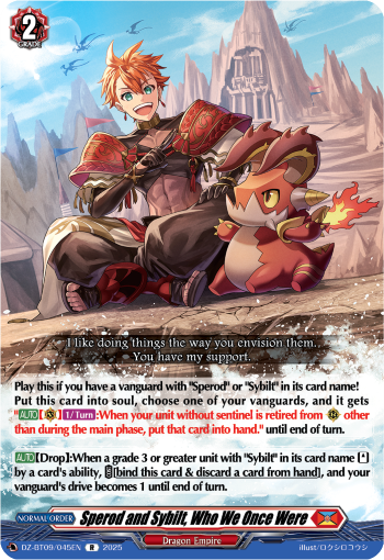 (045) Cardfight Vanguard Super Brave Detonation Single: Sperod and Sybilt, Who We Once Were [D-Format] (V.1 - Rare)  Rare