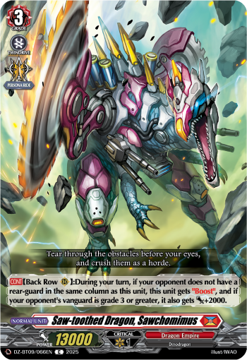 (066) Cardfight Vanguard Super Brave Detonation Single: Saw-toothed Dragon, Sawchomimus [D-Format]  Common