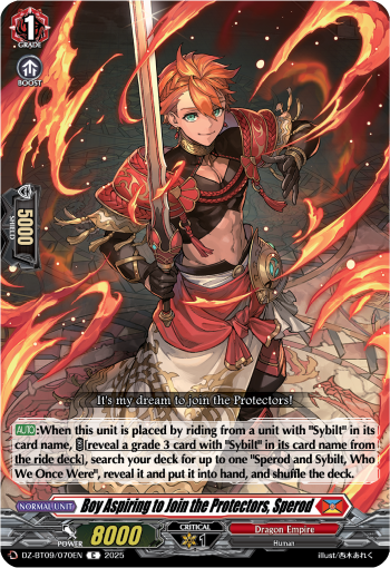 (070) Cardfight Vanguard Super Brave Detonation Single: Boy Aspiring to Join the Protectors, Sperod [D-Format]  Common