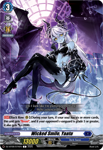 (074) Cardfight Vanguard Super Brave Detonation Single: Wicked Smile, Yaatu [D-Format]  Common