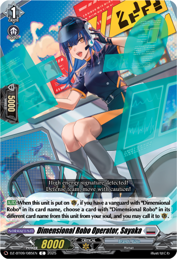 (085) Cardfight Vanguard Super Brave Detonation Single: Dimensional Robo Operator, Sayaka [D-Format]  Common