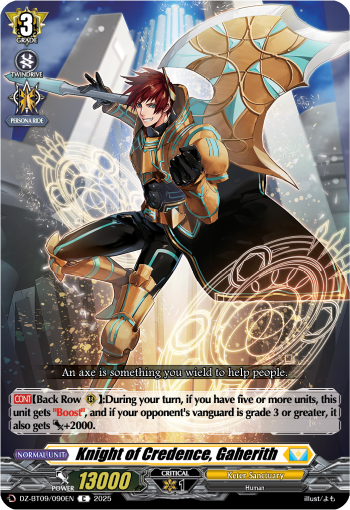 (090) Cardfight Vanguard Super Brave Detonation Single: Knight of Credence, Gaherith [D-Format]  Common