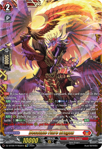 (FFR02) Cardfight Vanguard Super Brave Detonation Single: Desolate Flare Dragon [D-Format] (V.2 - Double Frame Rare)  Double Frame Rare