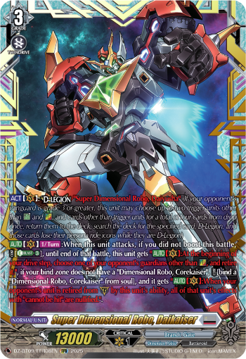 (FFR08) Cardfight Vanguard Super Brave Detonation Single: Super Dimensional Robo, Daikaiser [D-Format] (V.2 - Double Frame Rare)  Double Frame Rare