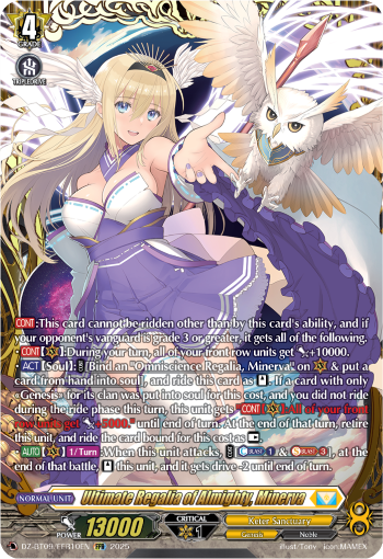 (FFR10) Cardfight Vanguard Super Brave Detonation Single: Ultimate Regalia of Almighty, Minerva [D-Format] (V.2 - Double Frame Rare)  Double Frame Rare