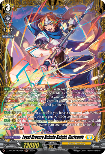 (FR28) Cardfight Vanguard Super Brave Detonation Single: Loyal Bravery Nebula Knight, Corleanis [D-Format] (V.2 - Frame Rare)  Frame Rare