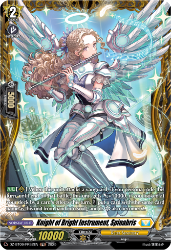 (FR32) Cardfight Vanguard Super Brave Detonation Single: Knight of Bright Instrument, Spinabris [D-Format] (V.2 - Frame Rare)  Frame Rare