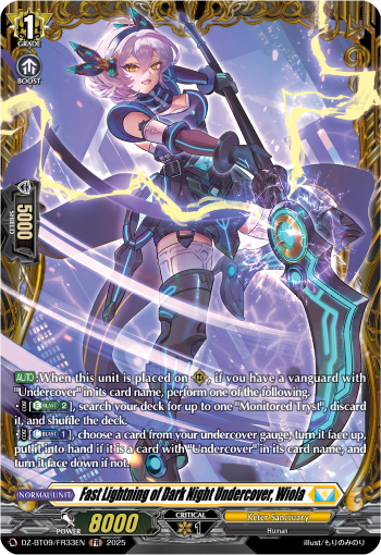 (FR33) Cardfight Vanguard Super Brave Detonation Single: Fast Lightning of Dark Night Undercover, Wiola [D-Format] (V.2 - Frame Rare)  Frame Rare