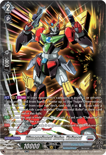(SR18) Cardfight Vanguard Super Brave Detonation Single: Dimensional Robo, Kaizard [D-Format] (V.3 - Silver Rare)  Silver Rare