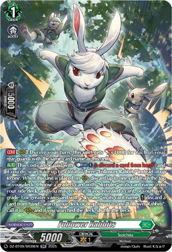 (SR39) Cardfight Vanguard Super Brave Detonation Single: Follower Rabbits [D-Format] (V.3 - Silver Rare)  Silver Rare