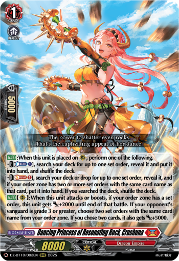 (003) Cardfight Vanguard Dragonsoul Resonance Single: Dancing Princess of Resonating Rock, Crushuna [D-Format] (V.1 - Triple Rare)  Triple Rare