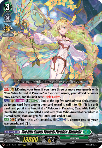 (013) Cardfight Vanguard Dragonsoul Resonance Single: One Who Guides Towards Paradise, Nannaclir [D-Format] (V.1 - Triple Rare)  Triple Rare