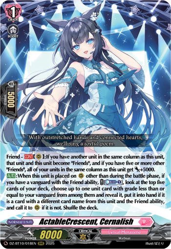 (018) Cardfight Vanguard Dragonsoul Resonance Single: ActableCrescent, Cernalish [D-Format] (V.1 - Triple Rare)  Triple Rare