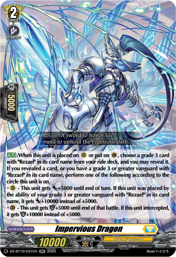 (031) Cardfight Vanguard Dragonsoul Resonance Single: Impervious Dragon [D-Format] (V.1 - Double Rare)  Double Rare