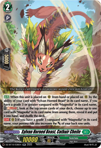 (036) Cardfight Vanguard Dragonsoul Resonance Single: Sylvan Horned Beast, Cathair Cheile [D-Format] (V.1 - Double Rare)  Double Rare