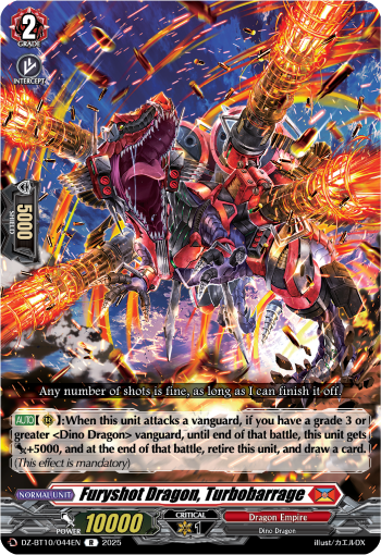 (044) Cardfight Vanguard Dragonsoul Resonance Single: Furyshot Dragon, Turbobarrage [D-Format] (V.1 - Rare)  Rare