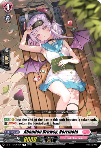 (064) Cardfight Vanguard Dragonsoul Resonance Single: Abandon Drowsy, Verrinela [D-Format] (V.1 - Rare)  Rare