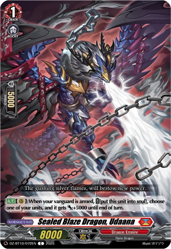 (072) Cardfight Vanguard Dragonsoul Resonance Single: Sealed Blaze Dragon, Udaana [D-Format]  Common