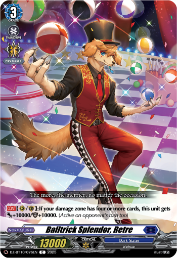 (076) Cardfight Vanguard Dragonsoul Resonance Single: Balltrick Splendor, Retre [D-Format]  Common