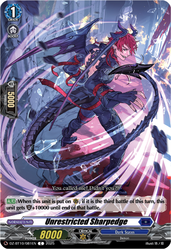(081) Cardfight Vanguard Dragonsoul Resonance Single: Unrestricted Sharpedge [D-Format]  Common