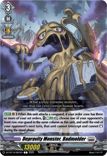 (087) Cardfight Vanguard Dragonsoul Resonance Single: Depravity Monster, Badmolder [D-Format]  Common