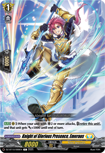 (099) Cardfight Vanguard Dragonsoul Resonance Single: Knight of Glorious Presence, Emeraus [D-Format]  Common
