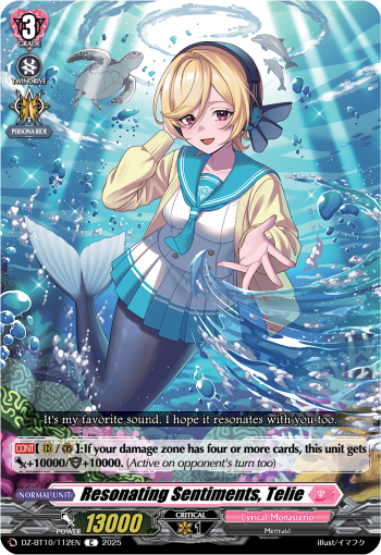(112) Cardfight Vanguard Dragonsoul Resonance Single: Resonating Sentiments, Telie [D-Format]  Common