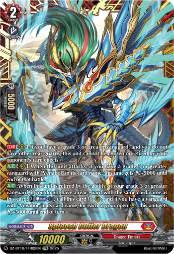(FFR02) Cardfight Vanguard Dragonsoul Resonance Single: Sploosh Cutter Dragon [D-Format] (V.2 - Double Frame Rare)  Double Frame Rare