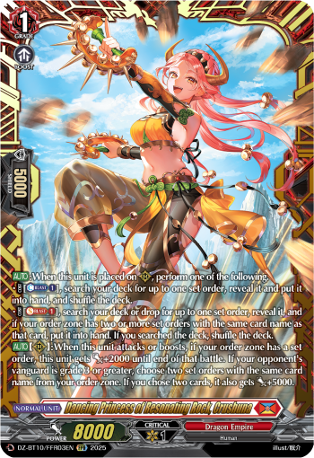 (FFR03) Cardfight Vanguard Dragonsoul Resonance Single: Dancing Princess of Resonating Rock, Crushuna [D-Format] (V.2 - Double Frame Rare)  Double Frame Rare
