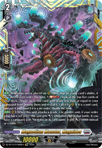 (FFR08) Cardfight Vanguard Dragonsoul Resonance Single: Magnetism Monster, Magnides [D-Format] (V.2 - Double Frame Rare)  Double Frame Rare