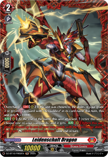 (FR02) Cardfight Vanguard Dragonsoul Resonance Single: Leidenschaft Dragon [D-Format] (V.2 - Frame Rare)  Frame Rare