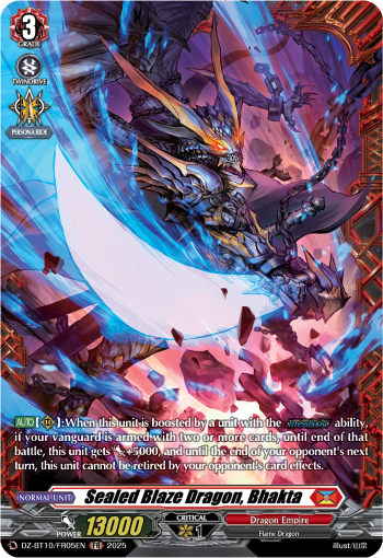 (FR05) Cardfight Vanguard Dragonsoul Resonance Single: Sealed Blaze Dragon, Bhakta [D-Format] (V.2 - Frame Rare)  Frame Rare