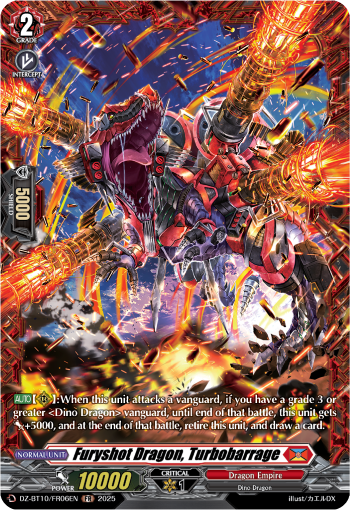 (FR06) Cardfight Vanguard Dragonsoul Resonance Single: Furyshot Dragon, Turbobarrage [D-Format] (V.2 - Frame Rare)  Frame Rare