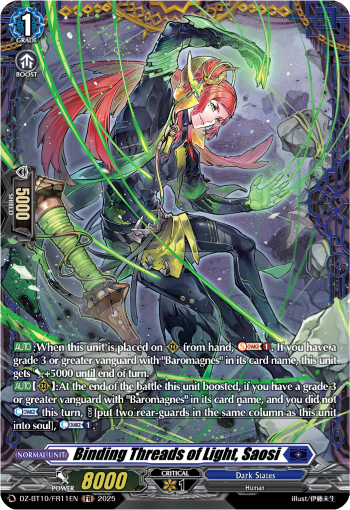 (FR11) Cardfight Vanguard Dragonsoul Resonance Single: Binding Threads of Light, Saosi [D-Format] (V.2 - Frame Rare)  Frame Rare