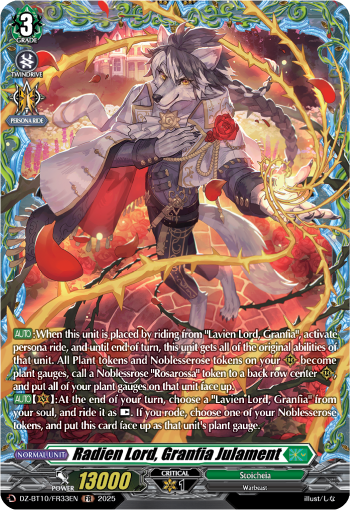 (FR33) Cardfight Vanguard Dragonsoul Resonance Single: Radien Lord, Granfia Julament [D-Format] (V.2 - Frame Rare)  Frame Rare