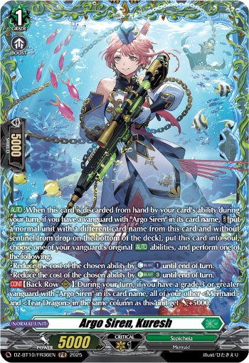 (FR36) Cardfight Vanguard Dragonsoul Resonance Single: Argo Siren, Kuresh [D-Format] (V.2 - Frame Rare)  Frame Rare