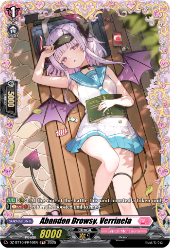 (FR46) Cardfight Vanguard Dragonsoul Resonance Single: Abandon Drowsy, Verrinela [D-Format] (V.2 - Frame Rare)  Frame Rare