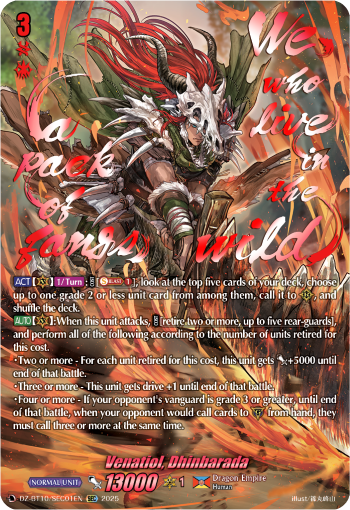 (SEC01) Cardfight Vanguard Dragonsoul Resonance Single: Venatiol, Dhinbarada [D-Format] (V.3 - Secret Rare)  Secret Rare