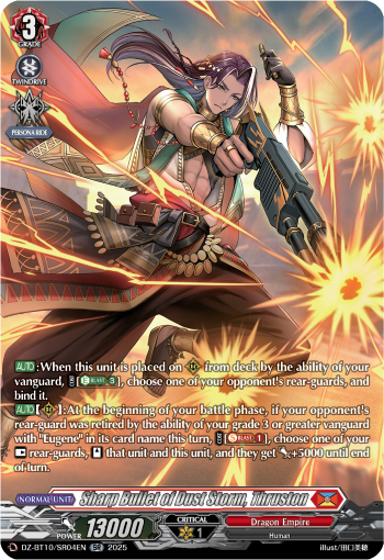 (SR04) Cardfight Vanguard Dragonsoul Resonance Single: Sharp Bullet of Dust Storm, Thruston [D-Format] (V.3 - Silver Rare)  Silver Rare