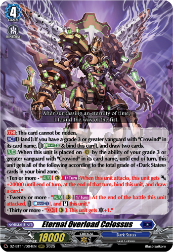 (004) Cardfight Vanguard Symphony of Might & Bloom Single: Eternal Overload Colossus [D-Format] (V.1 - Triple Rare)  Triple Rare