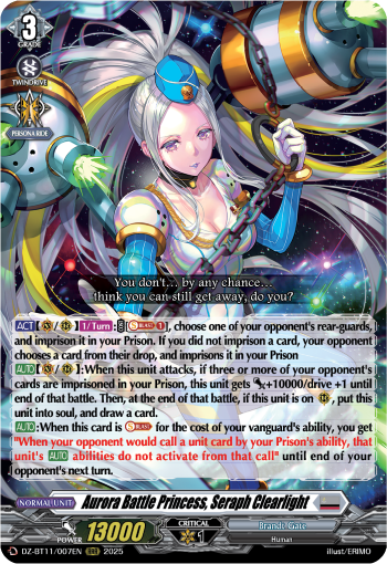 (007) Cardfight Vanguard Symphony of Might & Bloom Single: Aurora Battle Princess, Seraph Clearlight [D-Format] (V.1 - Triple Rare)  Triple Rare
