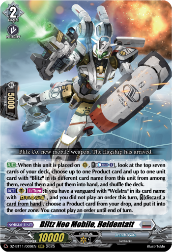(009) Cardfight Vanguard Symphony of Might & Bloom Single: Blitz Neo Mobile, Heldentatt [D-Format] (V.1 - Triple Rare)  Triple Rare