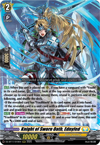 (010) Cardfight Vanguard Symphony of Might & Bloom Single: Knight of Sworn Oath, Ednyfed [D-Format] (V.1 - Triple Rare)  Triple Rare